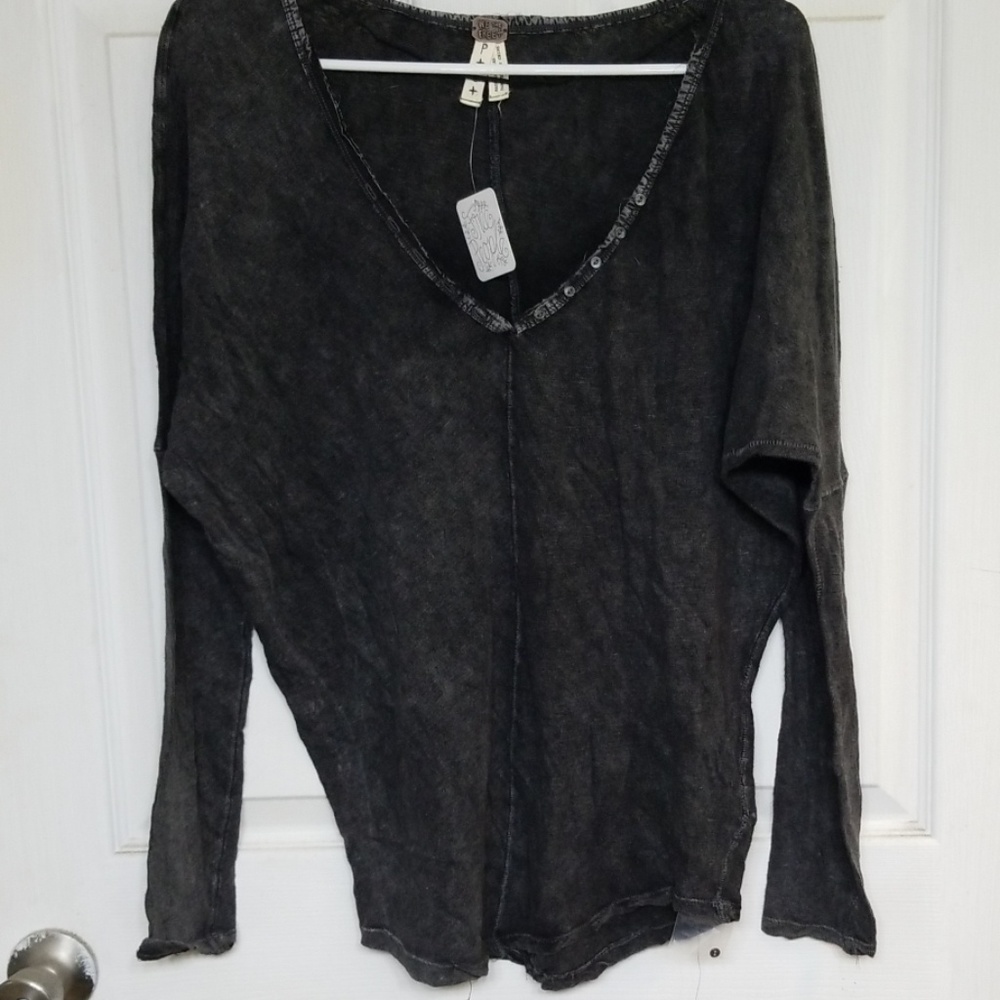 Free People Semi Sheer Tee Size Small